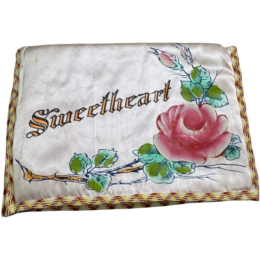 Vtg 40/50's Sweetheart Nylon Souvenir Pouch Puerto Rico Air Force GI Note Hankys